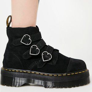 Lazy Oaf x Doc Martens heart buckle boots